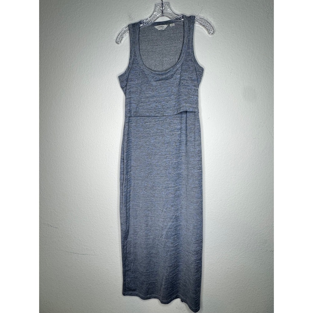 Seraphine Blue Space Dye Maternity Nursing Midi Dress Sleeveless US Size 6